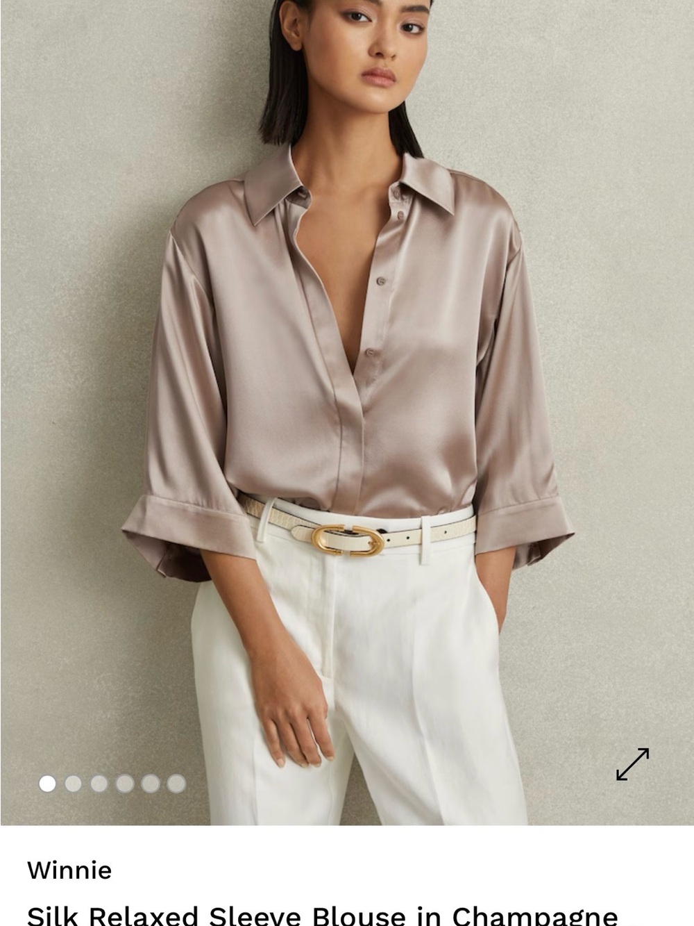 Reiss 100% silk baby blue Relaxed Blouse